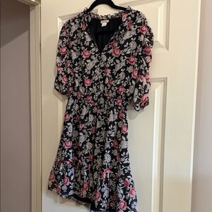 Shoshanna Black and Pink Floral Dress